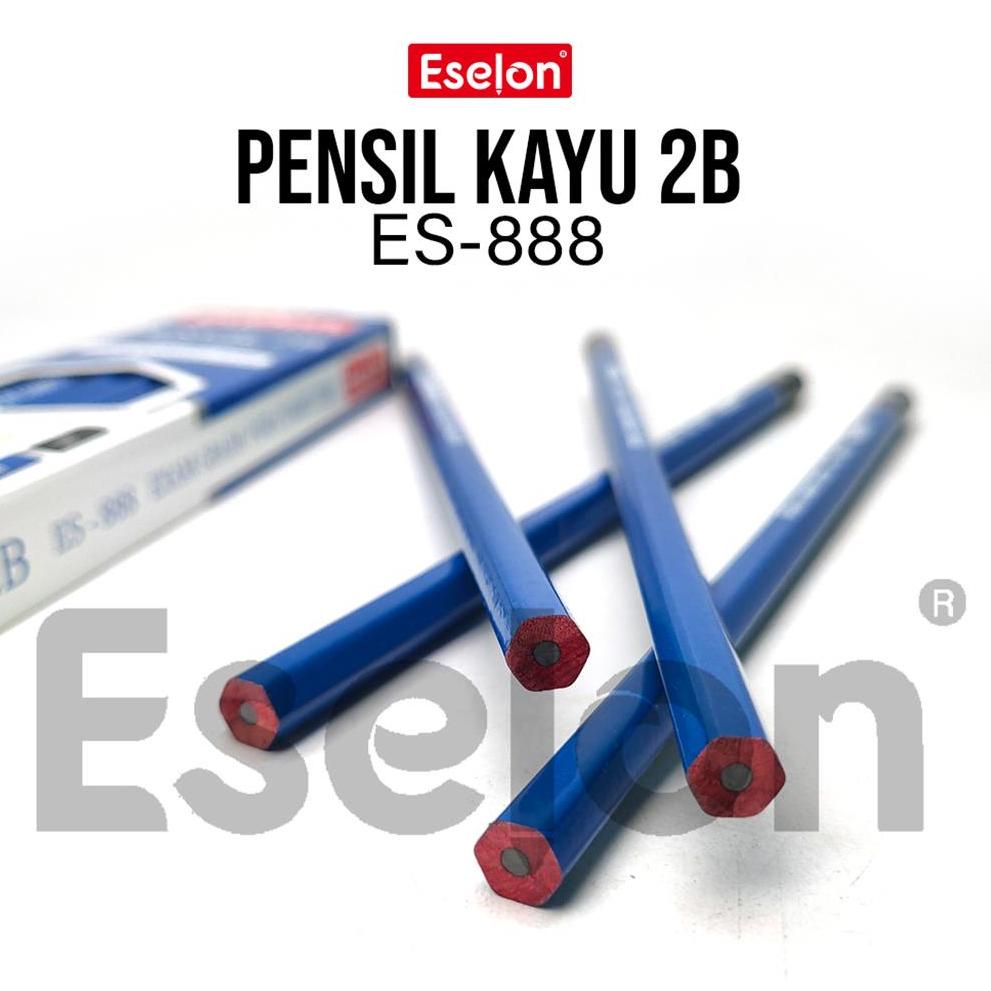 

ㄻ 12pcs PENSIL 2B BIRU ES888 Eselon / Pensil kayu ヮ
