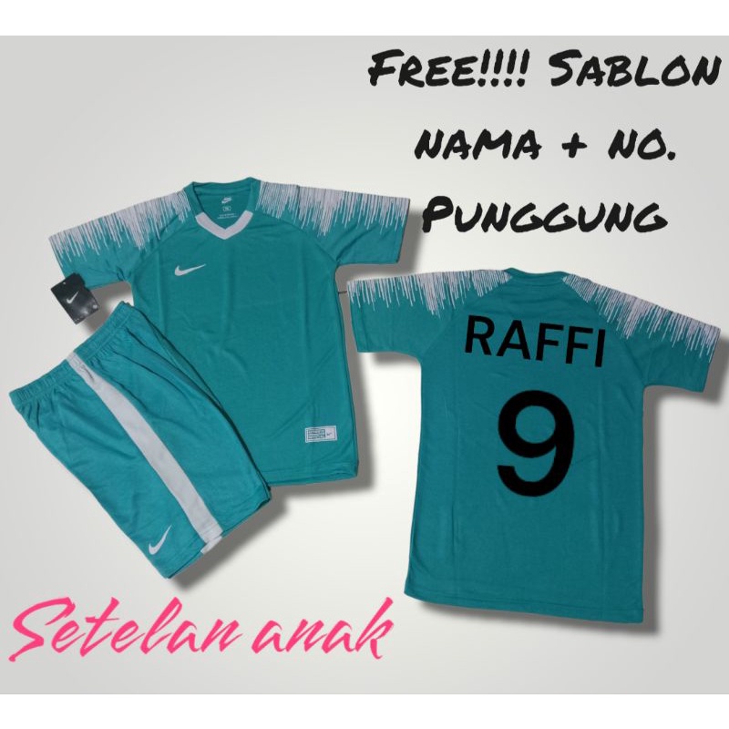(FREE SABLON NAMA) stelan baju bola anak/ kaos jersey futsal
