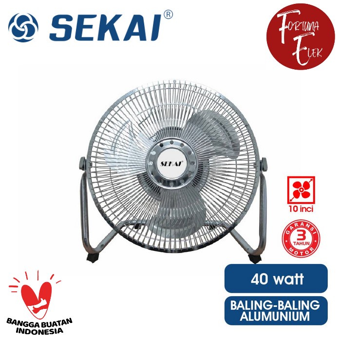 Sekai Desk Fan Kipas Angin Meja Tornado 10 inch HFN-1050 Baling-baling Besi Aluminium