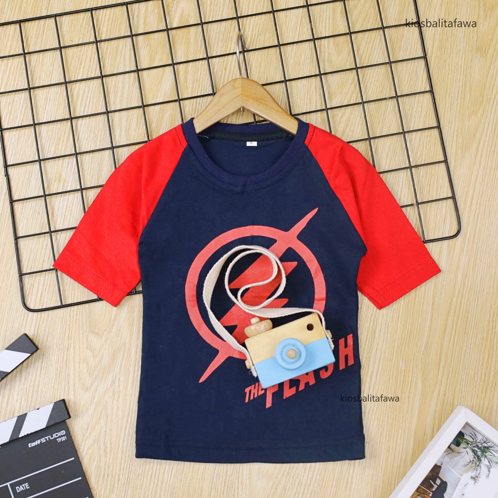 Kaos Raglan DISTRO 1-2 TAHUN / Export Shirt Lengan 3per4 Baju Anak Laki Lengan Panjang Polos Branded