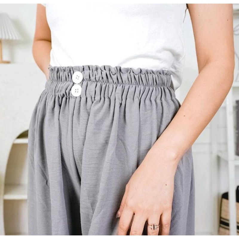 kulot crinkle Airflow basic double kancing// Kulot Double Button Pant CRINCLE bahan CRINCLE fit to M, L, XL, XXL