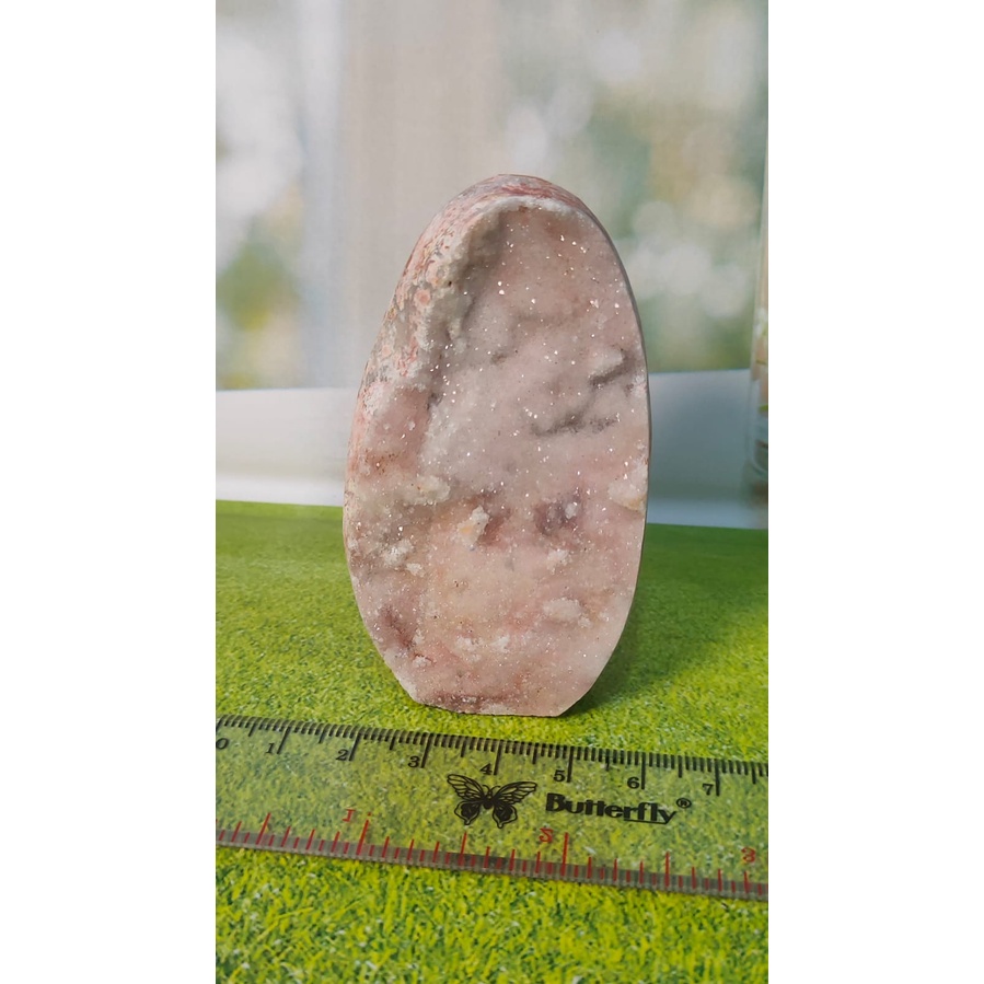 Natural Light Pink Tiny Druzy Quartz Sparkling 130 grams (RARE)