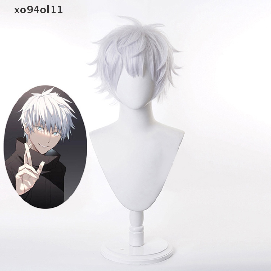 Xo Anime Jujutsu Kaisen Gojo Satoru Cosplay Wig Rambut Palsu Pendek Untuk Hadiah Pesta OL