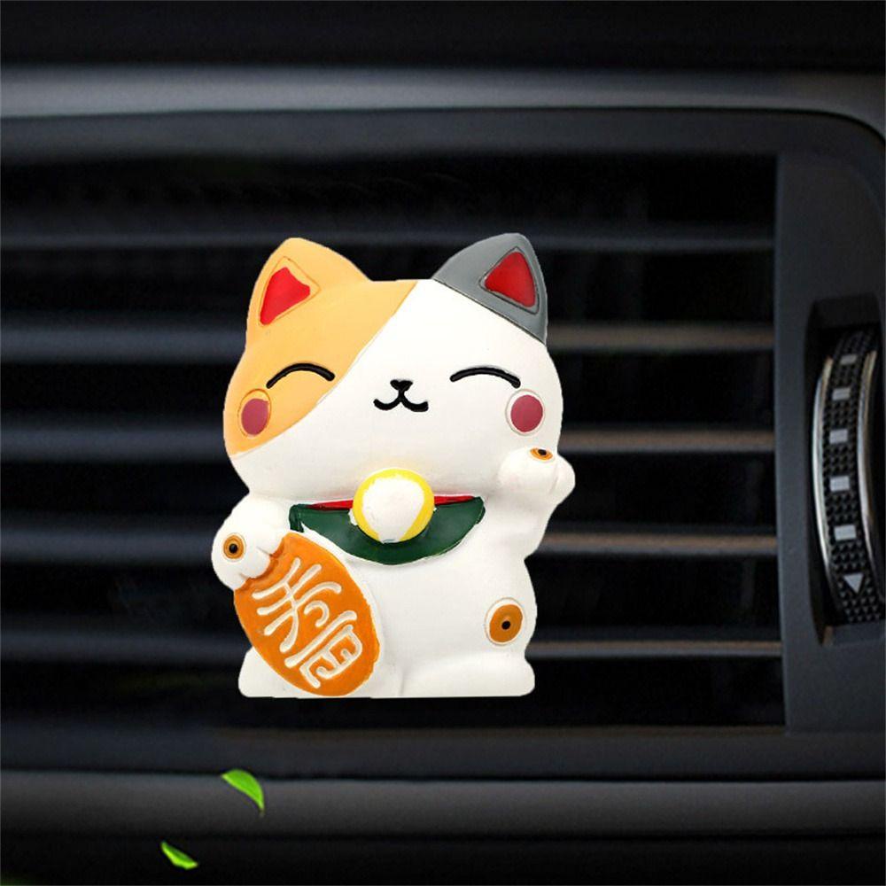 Lanfy Klip Parfum Mobil Car Styling Kartun Mobil Aroma Diffuser Resin Hiasan Mobil Lucky Cat Car Fragrance Diffuser