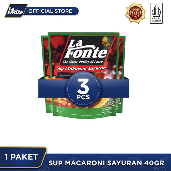 

La Fonte Sup Macaroni Sayuran 40gr - 3 Pcs