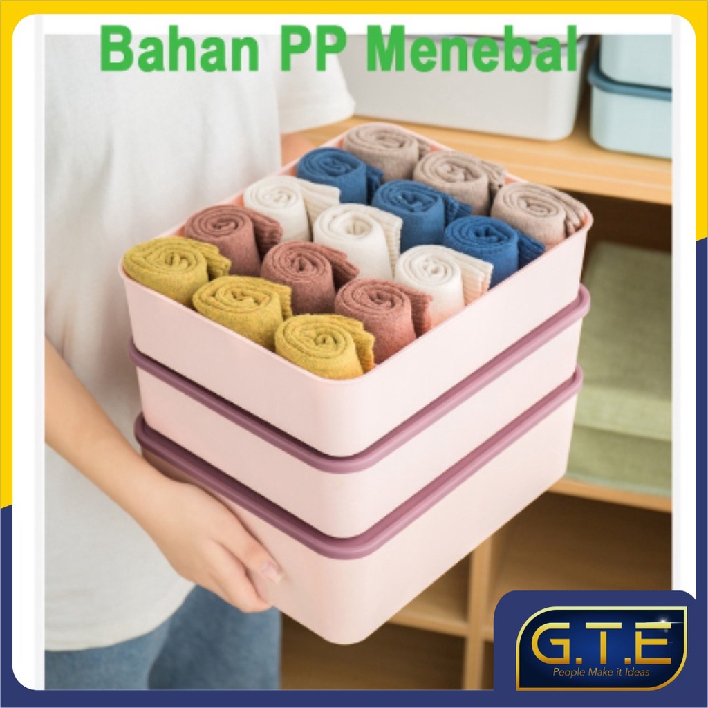 GTE | Kotak Penyimpanan Pakaian Dalam Kaos Kaki Dengan Tutup Underwear Storage Box With Lid