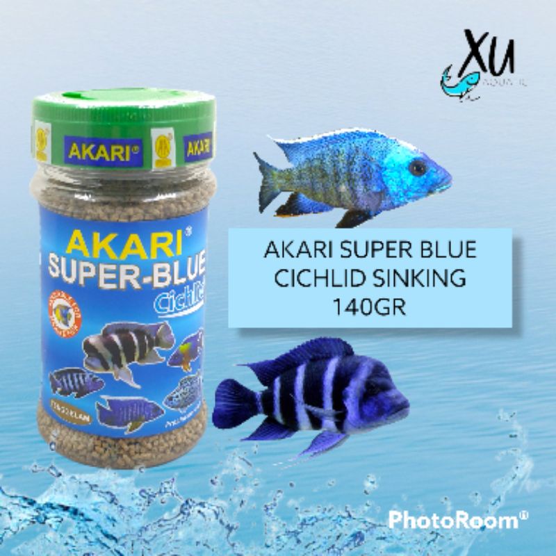 AKARI SUPER BLUE CICHLID PAKAN SEGALA JENIS IKAN HIAS 140 GR SINKING