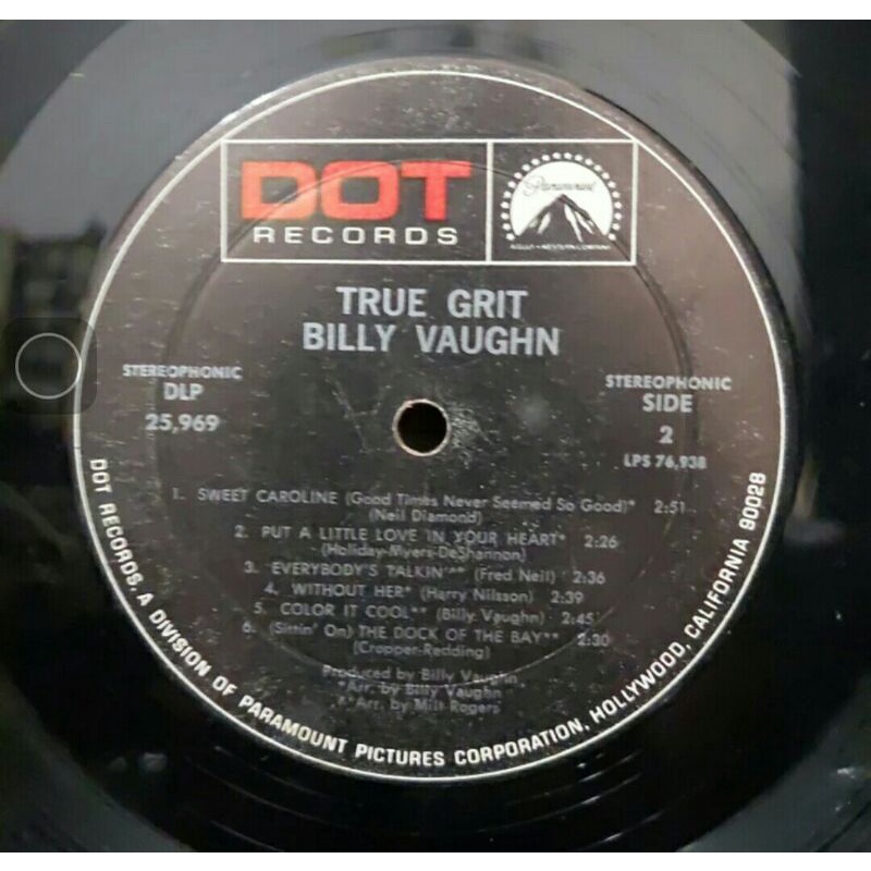 Vinyl Piringan Hitam 12&quot; True Grit Billy Vaughn