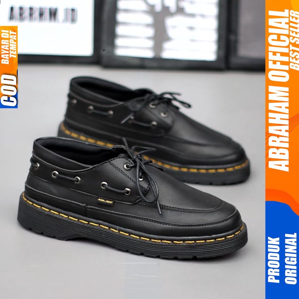 Sepatu Formal Pantofel Kerja Pria Docmart Low Boots Hitam Abraham Rooney