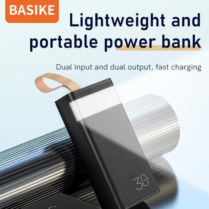 Powerbank 30000Mah Basike Asli Lampu Sorot Bandwidth