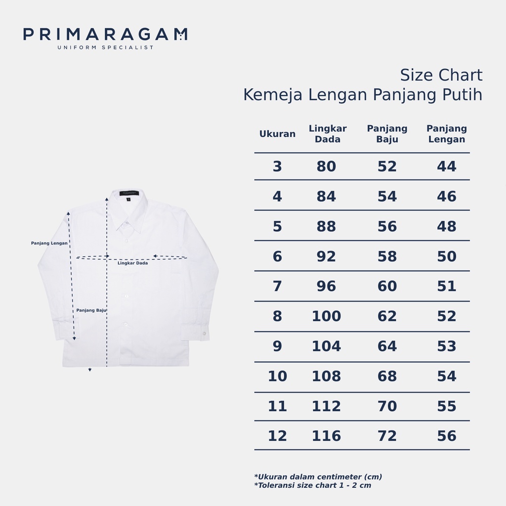 Kemeja seragam sekolah sd smp sma pkl ospek kuliah kerja putih polos lengan tangan panjang cewek cowok laki laki perempuan putra putri