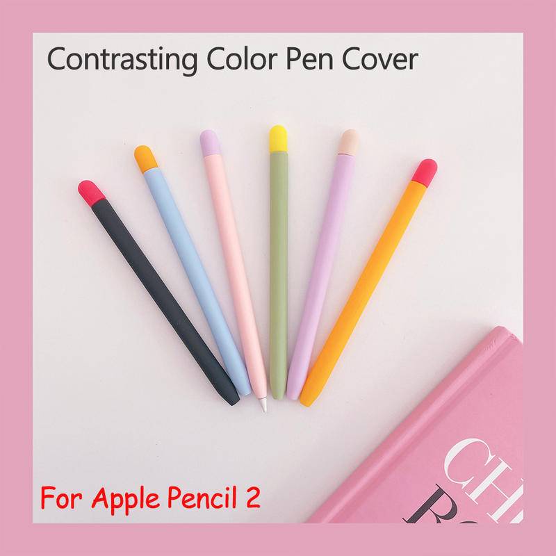 Case Untuk Apple Pensil 2warna Permen Tablet Touch Stylus Pen Cover Pelindung Pouch Portable Soft Silicon Case