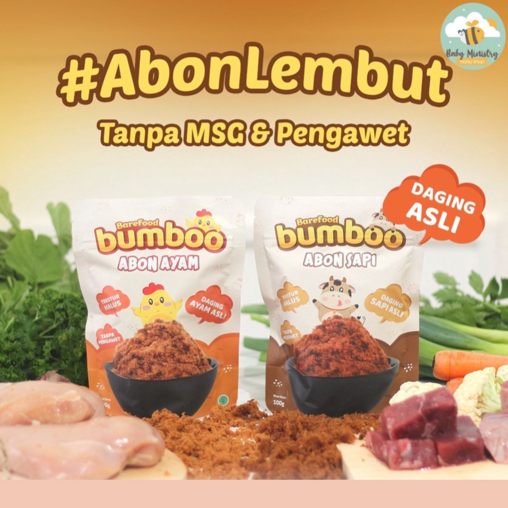 (NEW) BAREFOOD BUMBOO ABON SAPI DAN AYAM / ABON MPASI / ABON ANAK / ABON GURIH / SEHAT