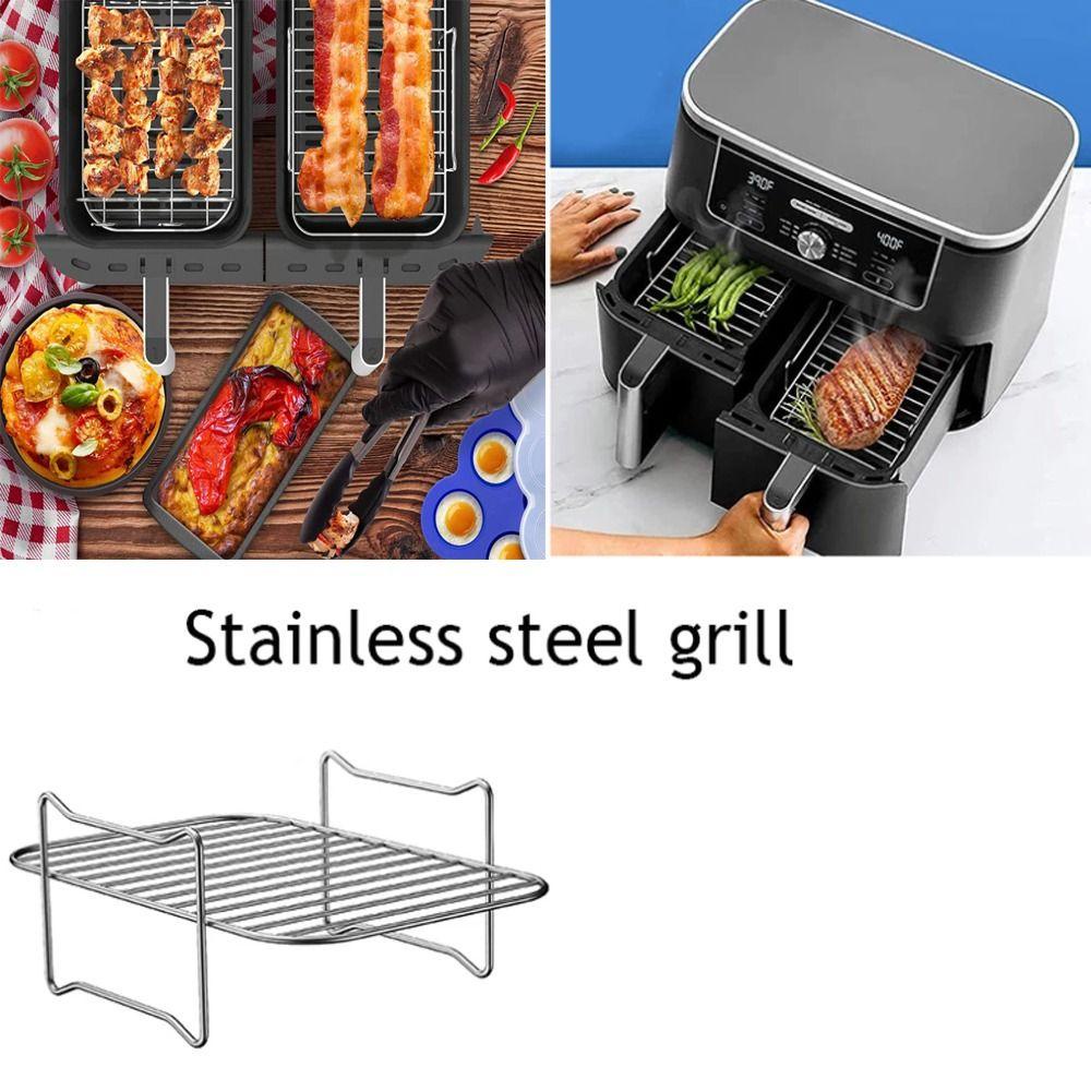 Top Stainless Steel Penjualan Panas Perlengkapan Dapur Baking Tray Air Fryer Holder Grill Holder