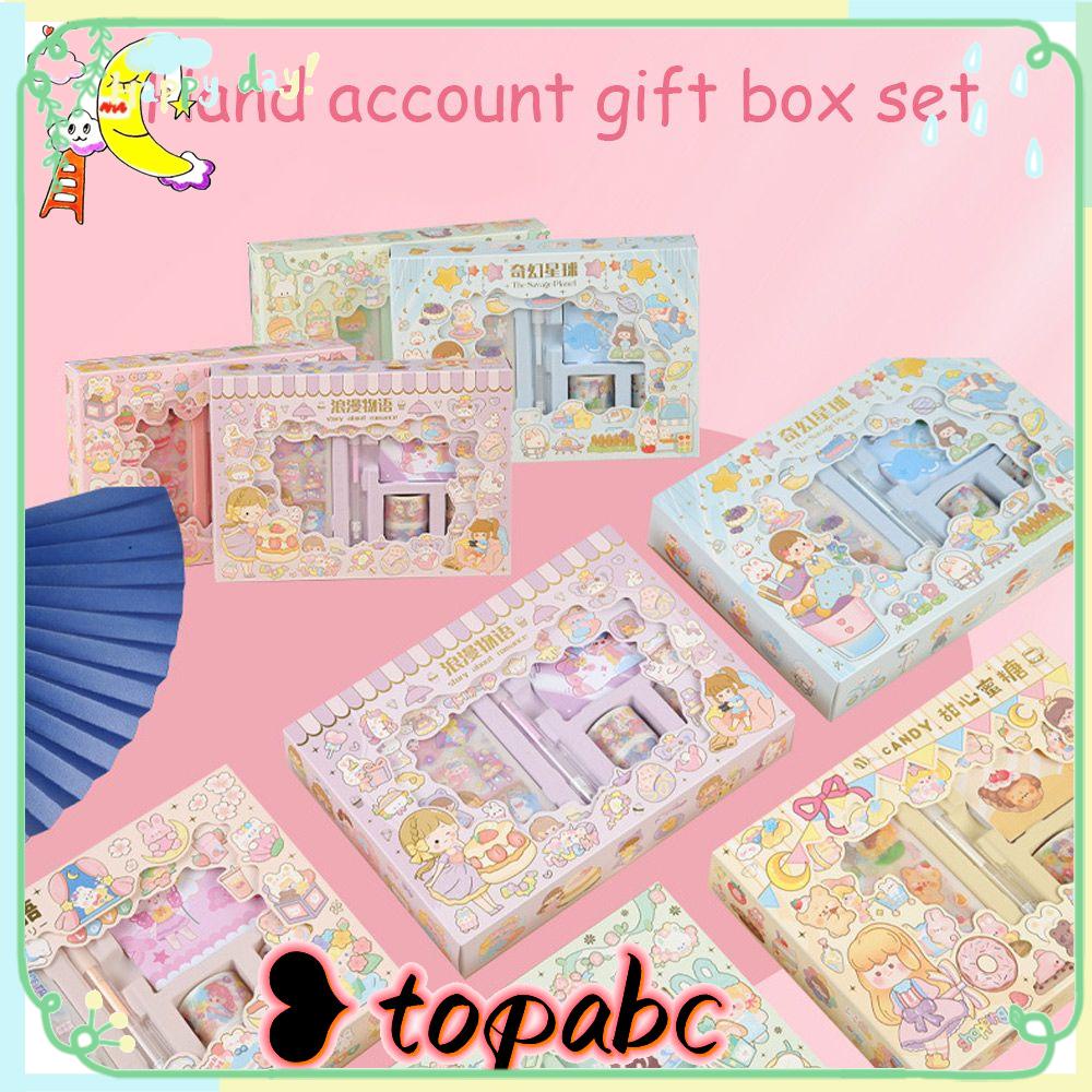 Top Stiker Dekoratif Set Hadiah Kreatif Alat Tulis DIY Bahan Scrapbook Perlengkapan Diary Stiker