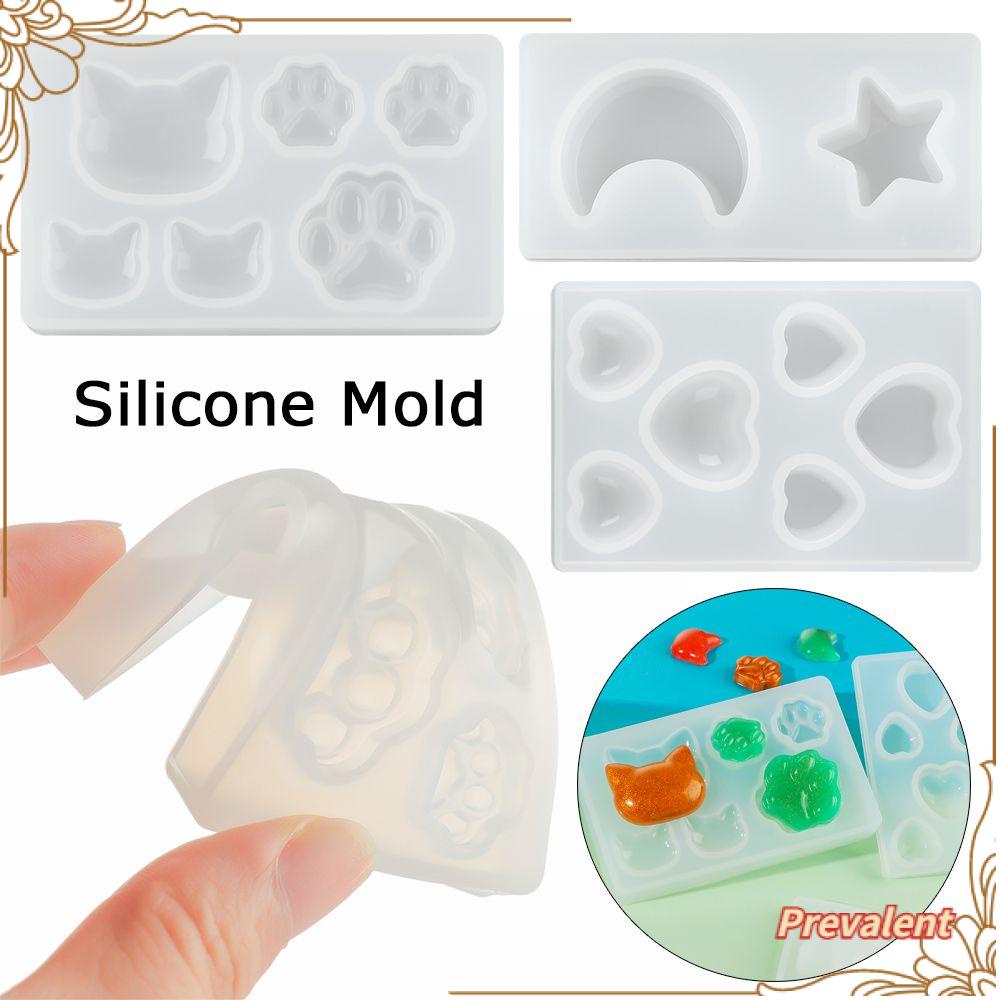 Preva Cetakan Silikon Wajah Kucing Cinta Hati Kristal Epoxy Cat Claw Membuat Perhiasan