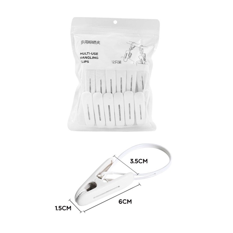 SAMONO Bathroom Supplies SCL002 Drying Clip/Klip Jemuran Jepit Baju Plastik Kuat Anti Jatuh (1 Set isi 12 pcs)