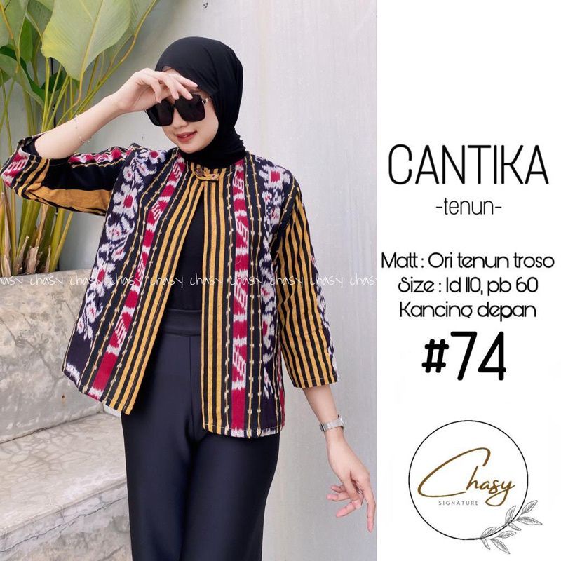 Baju Tenun Wanita, Blus Atasan Outer Tenun Wanita Lengan panjang / Blus Kerja / Tenun Etnik