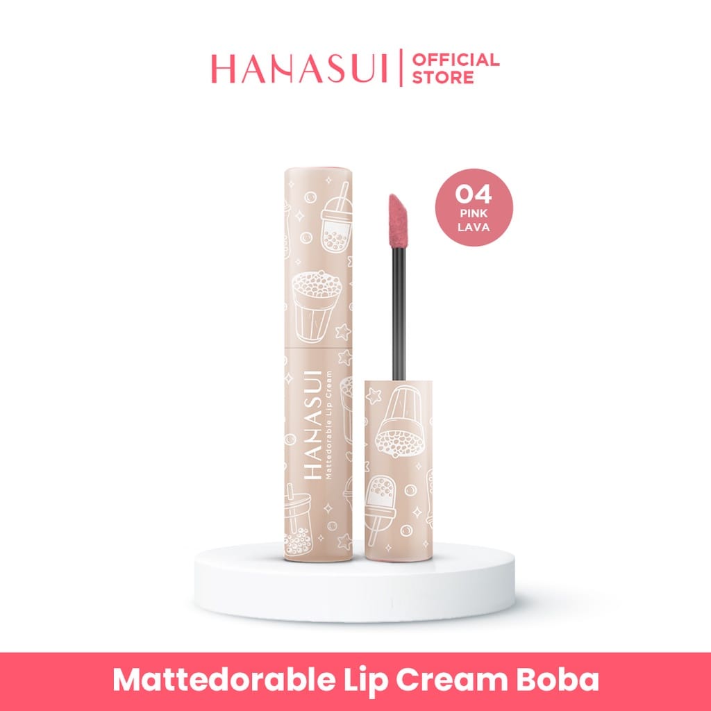 Hanasui MatteDorable Lip Cream Boba Edition No 4 Pink Lava New