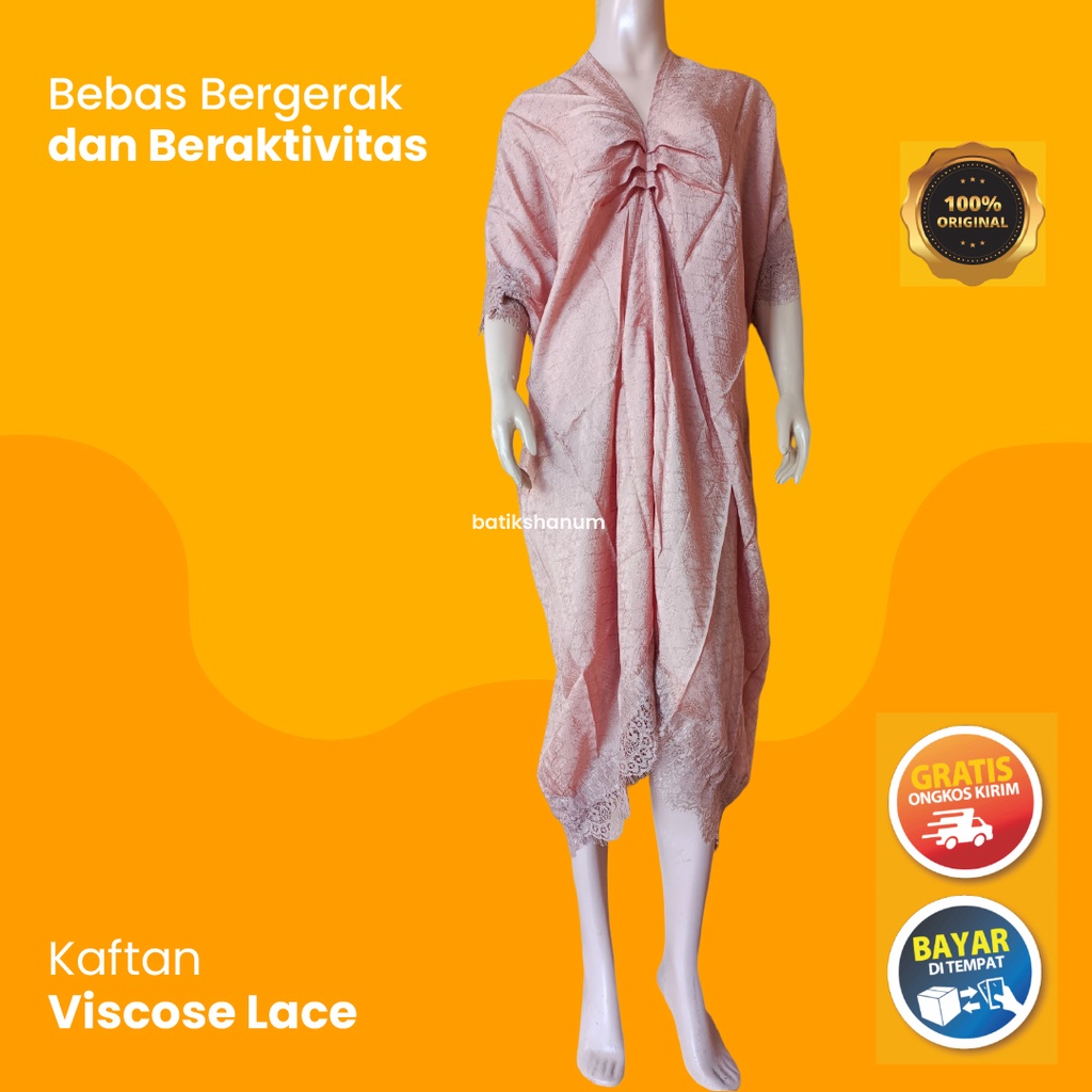 Pakaian Muslim Kaftan Viscose Lace Gamis Kondangan Modern Terlaris Termurah By Batik.shanum