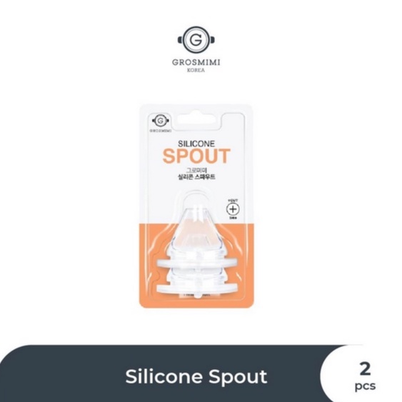 Grosmimi Silicone Spout (Twin Pack) -  Aksesoris Botol Minum Susu Anak Bayi Sedotan Pendulum