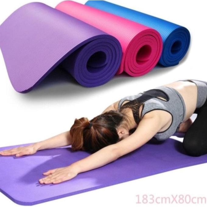 Matras Yoga Super Tebal Matras Senam Premium 10mm x 183cm x 63cm