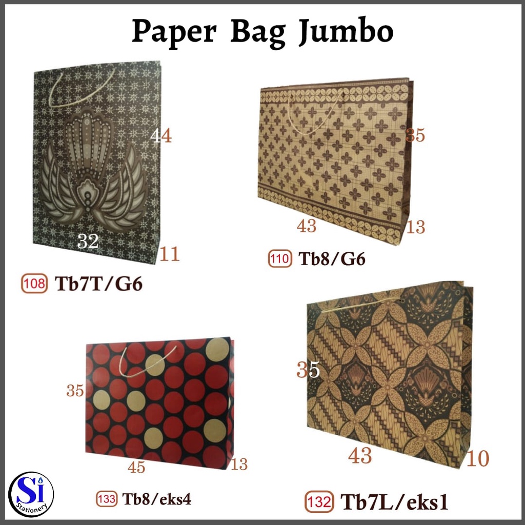 

PAPER BAG BATIK JUMBO Tebal 200 GSM Harga per lusin