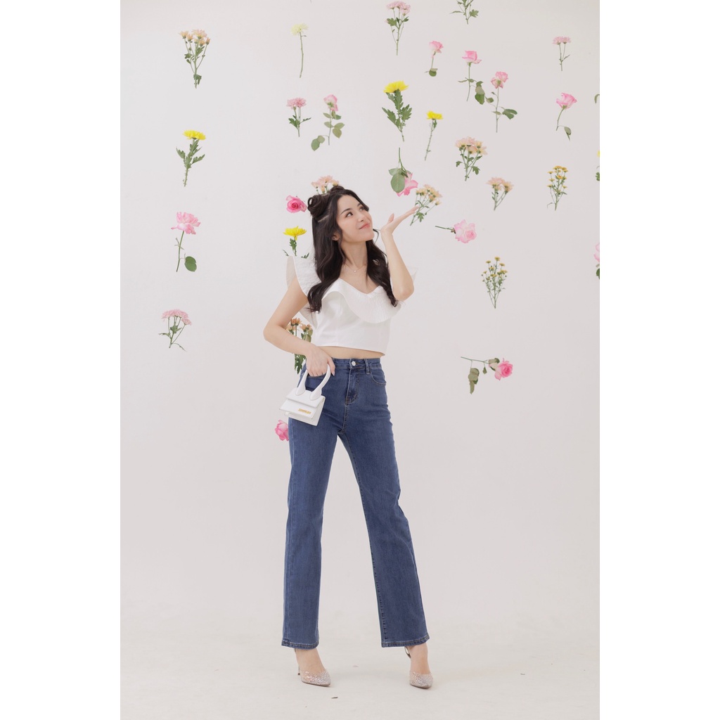 [ Marveile ] Sydney Highwaist Straight Jeans / Korean Jeans Wanita