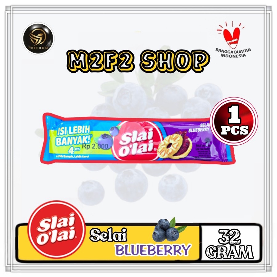 

Biskuit Slai Olai Blueberry | Selai Blueberi - 32 gr (Kemasan Sachet)