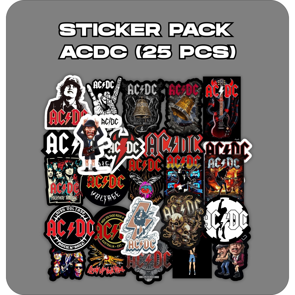 

STIKER BAND PAKET ISI 25PCS STIKER BAND ACDC VIRAL METAL ROCK