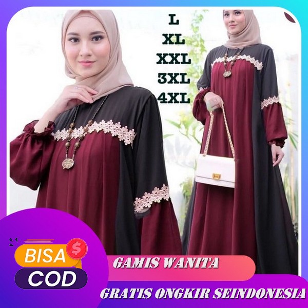 Gamis Hitam Abaya Remaja Size M L Xl 2Xl 3Xl / Gamis Modern Terbaru 2022 / Abaya Terbaru 2022 Mewah 