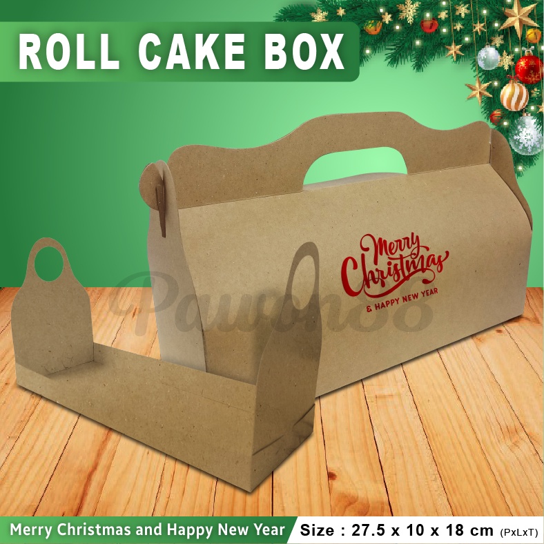 

Box Kotak Dus Kue NATAL JINJING - KRAFT COKLAT - 27,5x10x18cm (10 pcs)