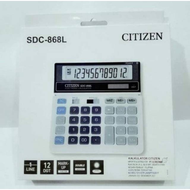 

ORIGINAL Citizen Calculator SDC-868L - Kalkulator Desktop Meja Kantor