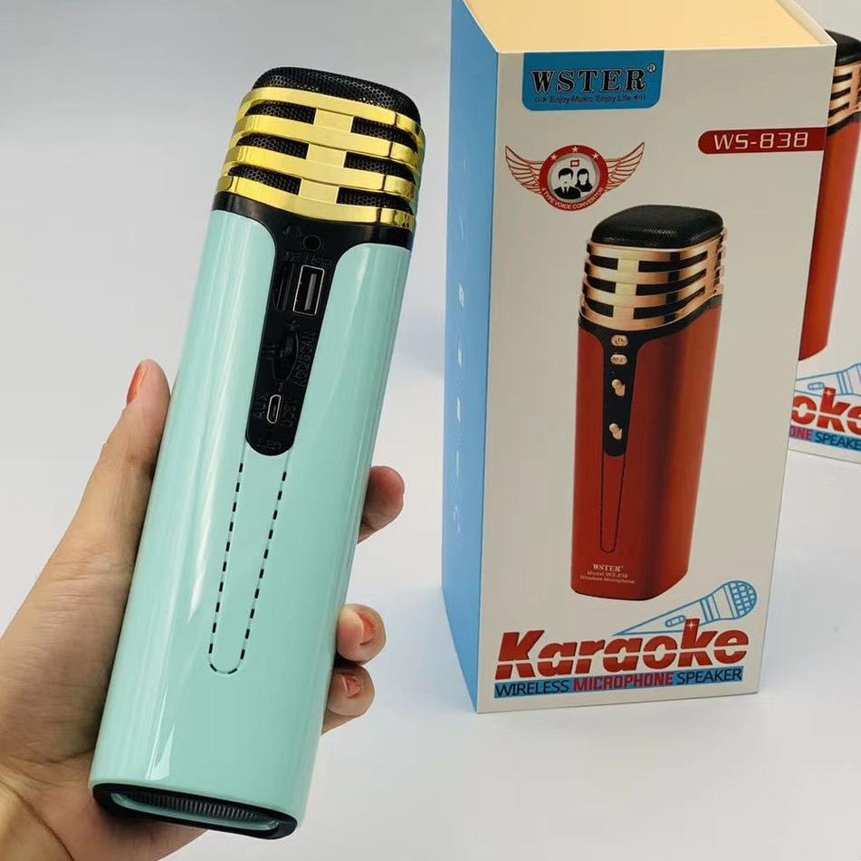 Terlaris Mic WS838 Microphone bluetooth karaoke Player Wireless Microphone Speaker  KTV  &  Radio
