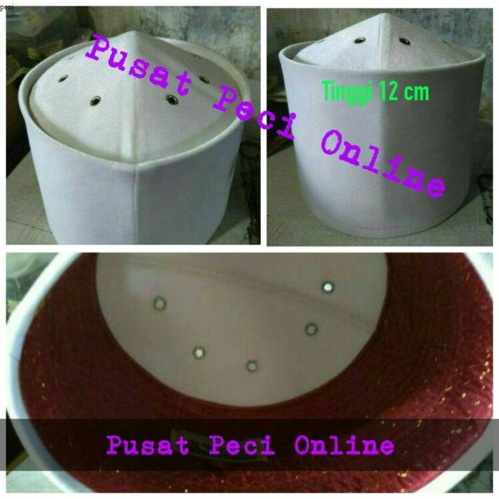 Peci uje bludru putih tinggi 12 cm ukuran 5-9 cm