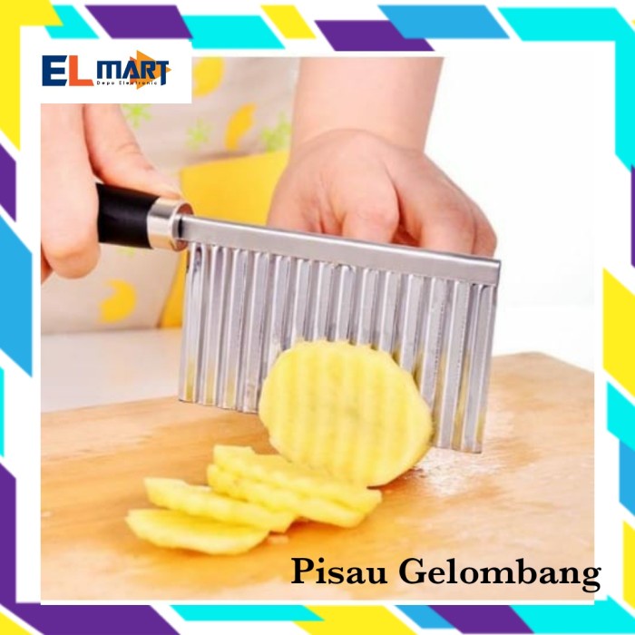 Pisau Acar Gelombang PST06 Stainless Gerigi Waves Knife Timun Kentang