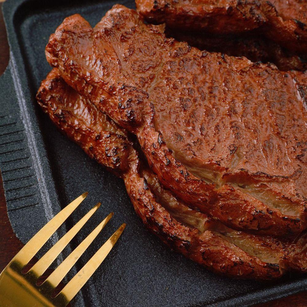 Suyo Ornamen Jendela Toko Mainan Dapur Steak Buatan Properti Foto Daging Panggang Imitasi