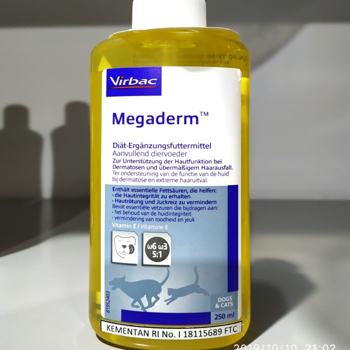 Obt Virbac Megaderm 250Ml / Vitamin Bulu Kucing Anjing Megaderm / Vitamin