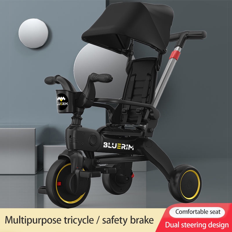 Mmflight Sepeda Roda Tiga Tricycle Stroller Baby Sepeda Anak Lipat