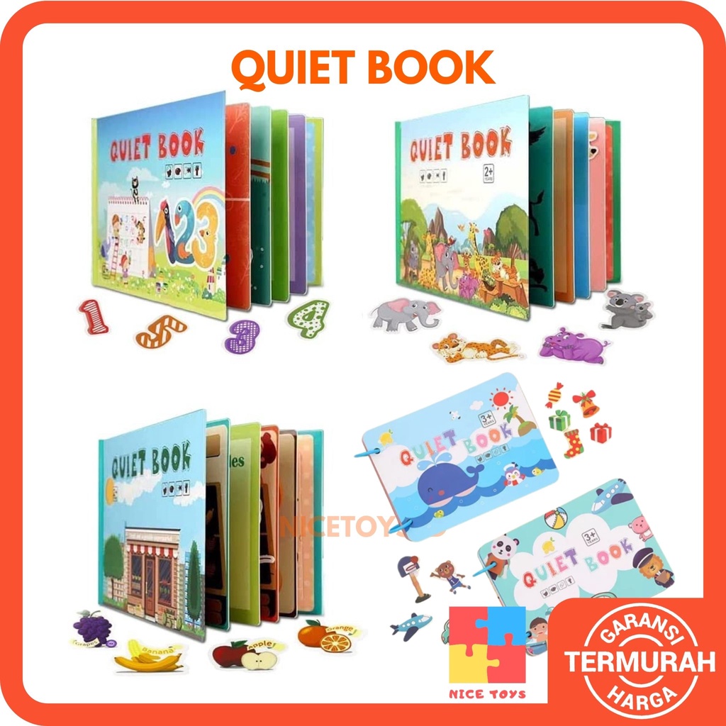 Quiet Book Busy Book Activity Book Mainan Montessori anak Puzzle Anak Mainan Tempel Anak Sensory Play Montessori Book Mainan Edukasi Anak Buku Edukasi Anak