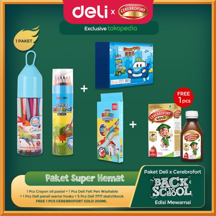 

PAKET BACK TO SCHOOL EDISI MEWARNAI FREE CEREBROFORT GOLD 200ML