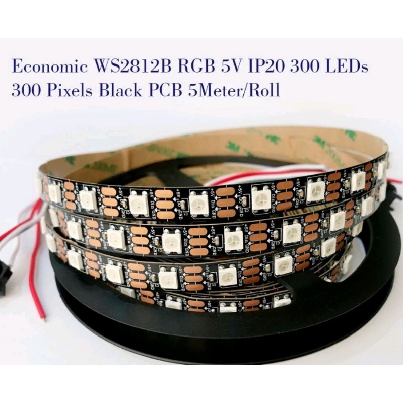 GROSIR 10ROLLS LED WS2812B 5V PCB HITAM