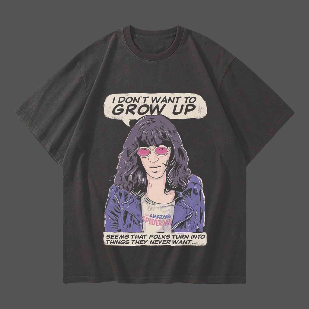 Kaos Ramones Rip Vintage Style Oversize Tee