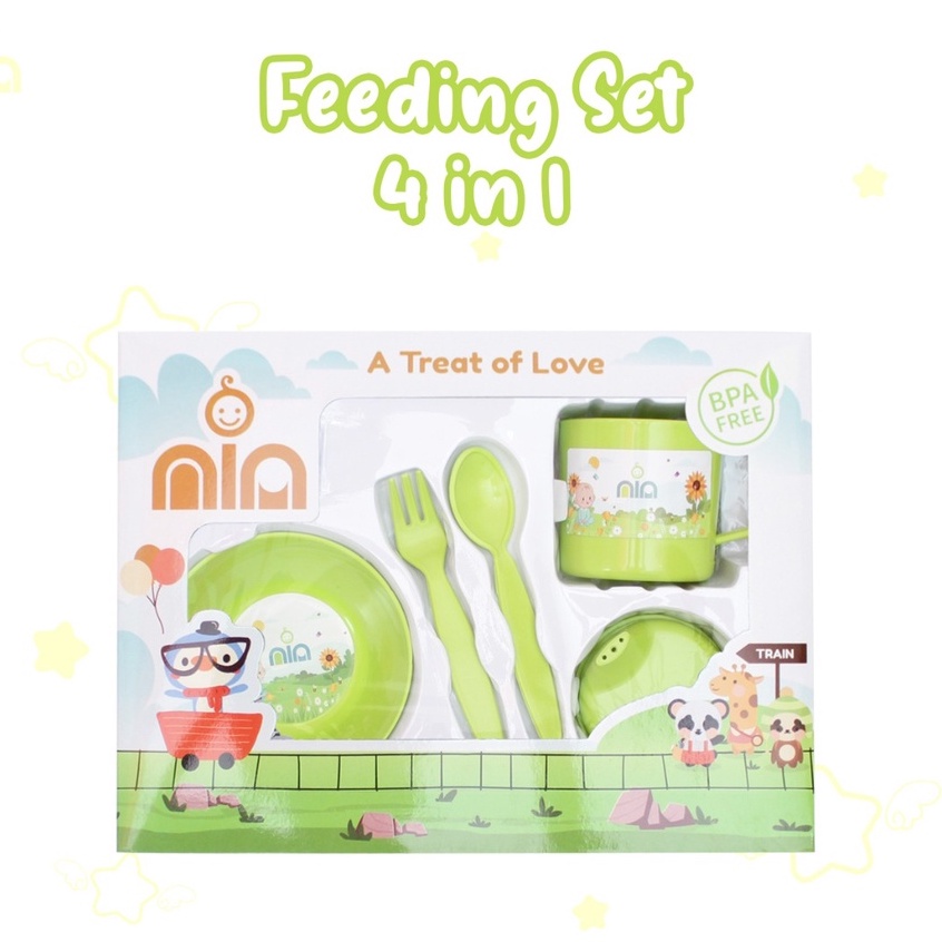 NEW COLOUR !! FEEDING SET NIA SMALL - SET PERALATAN MAKAN BAYI NIA BPA FREE