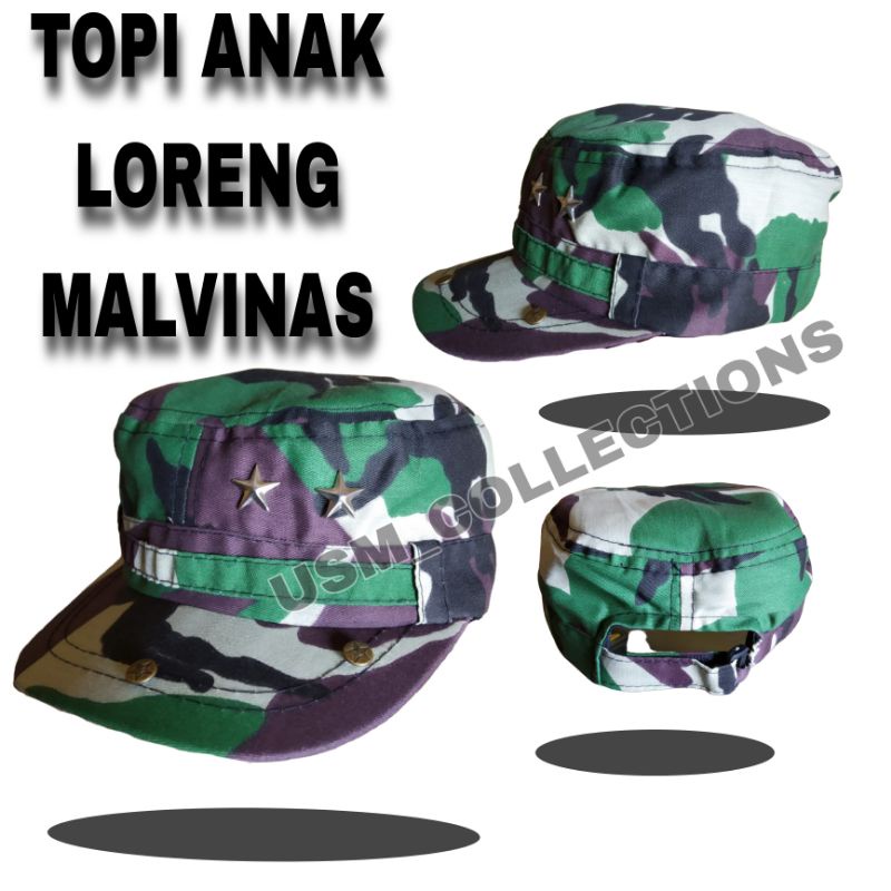Topi pet pdl anak loreng malvinas - topi pdl anak loreng - topi anak loreng