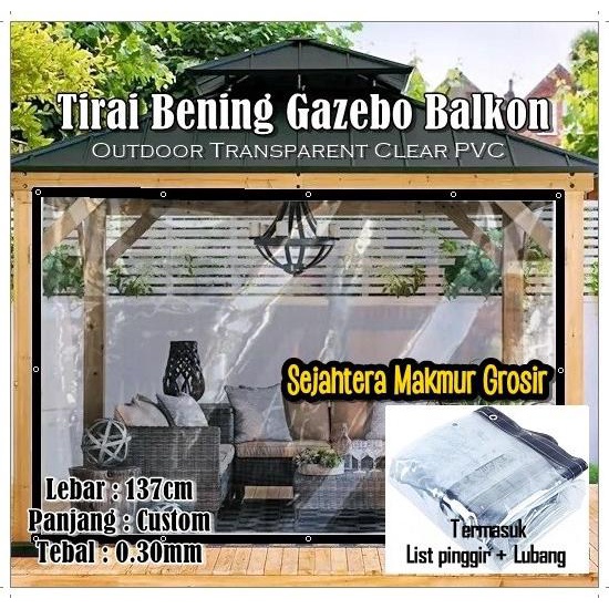 Discount Tirai Plastik Transparan Penahan Air Hujan / Tirai PVC Outdoor Meteran /GORDEN JENDELA/GORD