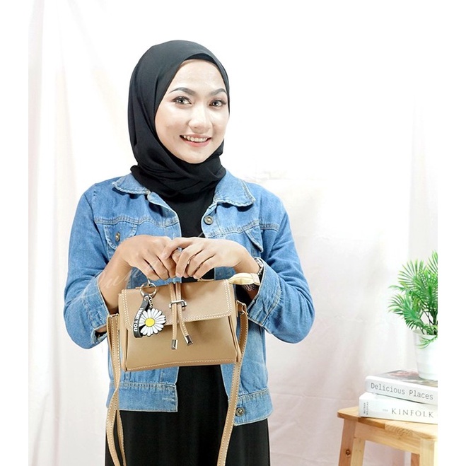 Tas Selempang Wanita Sr287  Sling Bag Hias Serut