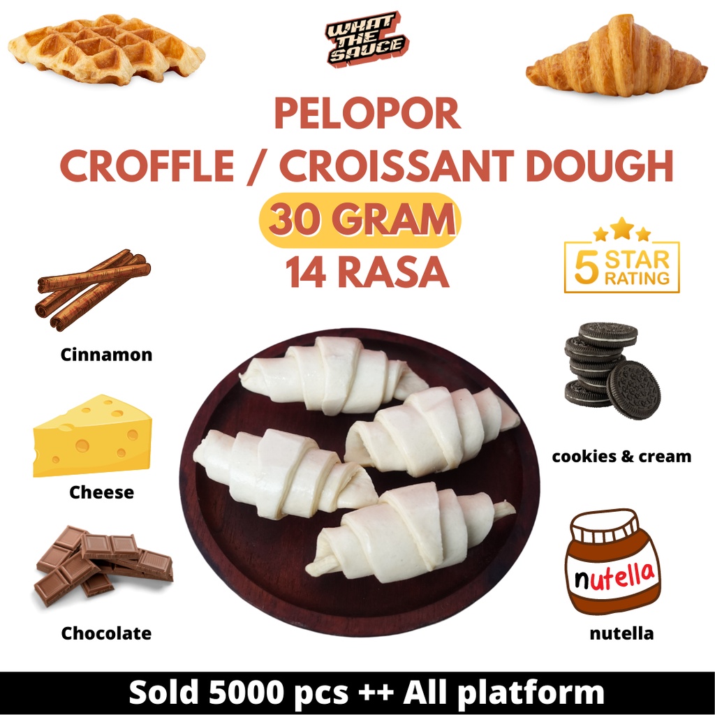 Jual Adonan Croissant / Croffle Dough Frozen Croffel 30g Premium Full