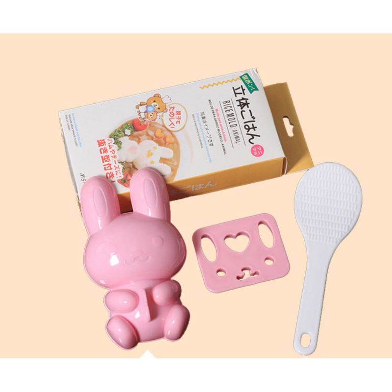 Cetakan Rabbit 3 in 1 Bento Rice Mold