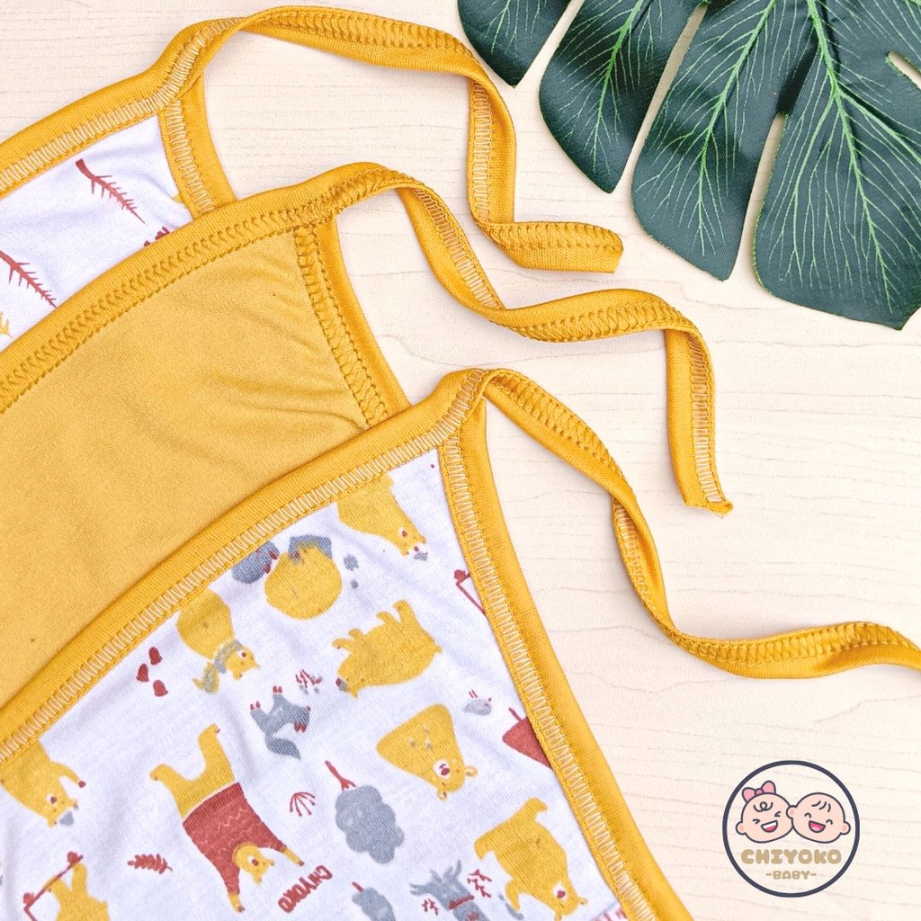 6 Pcs / 12 Pcs Popok Tali Bayi Baru Lahir Double Kain Serian MUSTARD Chiyoko Baby